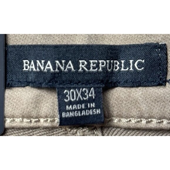 Banana Republic Mens Size 30x34 Tan 5 Pocket Pants Slim Fit Stretch Denim - Picture 8 of 10